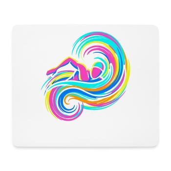 Nageur - Tapis de souris (format paysage) - blanc - Devant