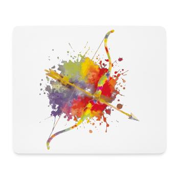 Arc et Flèche - Design Splash Art pour Archers - Tapis de souris (format paysage) - blanc - Devant