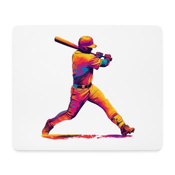 Pop Art Baseball Swing - Mouse Pad (horizontal) - white - Front