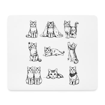 Nachtkatzen Silhouetten Kollektion - Mousepad (Querformat) - Weiß - Vorne