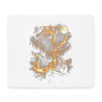 Mondlichtbiber im Nebelwald - Mousepad (Querformat) - Weiß - Vorne