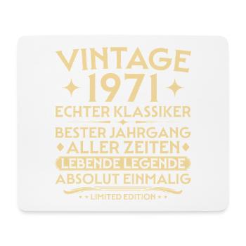 Geburtstag 1971 Jahrgang Echter Klassiker - Mousepad (Querformat) - Weiß - Vorne