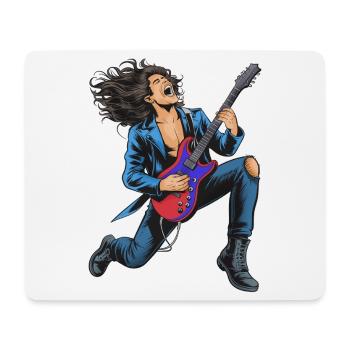 High-energy rock guitar performance - Mouse Pad (horizontal) - white - Front