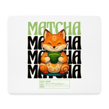 Matcha Fox Zen Tea Enjoyment - Mouse Pad (horizontal) - white - Front