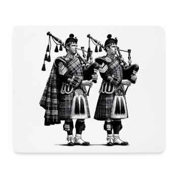Duo de cornemuses en kilt - Tapis de souris (format paysage) - blanc - Devant