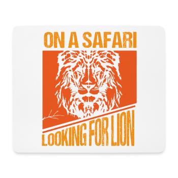 Safari Afrique Savane de la faune du Serengeti Lion - Tapis de souris (format paysage) - blanc - Devant