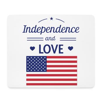 Indépendance et Amour États-Unis - Tapis de souris (format paysage) - blanc - Devant