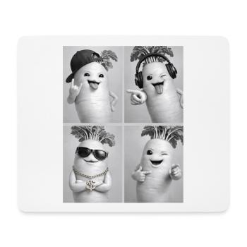 Radis Daikon - Tapis de souris (format paysage) - blanc - Devant