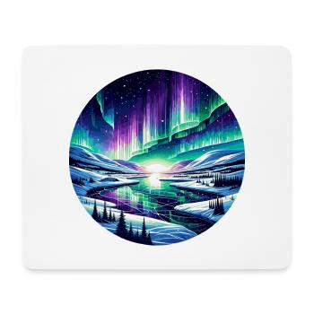 Nordlichtlandschaft am Eisfluss - Mouse Pad (horizontal) - white - Front