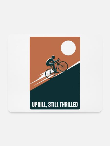Bergauf und trotzdem begeistert | Rennrad - Mousepad (Querformat) - Weiß