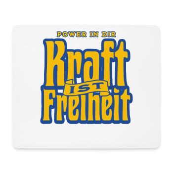 Kraft ist Freiheit - Power in Dir - Retro Design - Mousepad (Querformat) - Weiß - Vorne