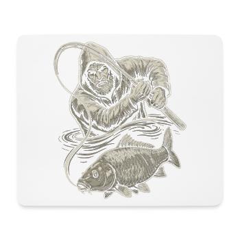 Alter Fischer Karpfen Illustration - Mousepad (Querformat) - Weiß - Vorne
