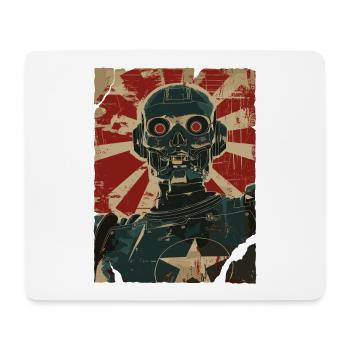 Robo Skull Robot Skull Retro - Mouse Pad (horizontal) - white - Front