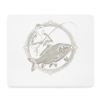 Angler illustration in vintage style - Mouse Pad (horizontal) - white - Front