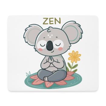 Koala Zen sur Lotus - Tapis de souris (format paysage) - blanc - Devant