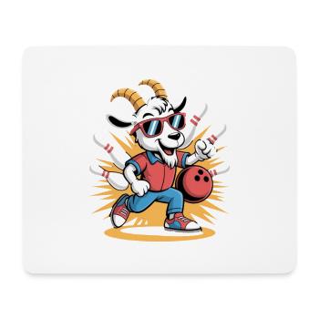 Lustige Ziegen Bowling GOAT Cartoon - Mousepad (Querformat) - Weiß - Vorne