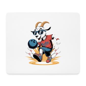 Bowling Ziege Cooles Bowling Motiv - Mousepad (Querformat) - Weiß - Vorne