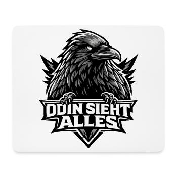 Schwarzer Rabe "Odin sieht alles" - Mousepad (Querformat) - Weiß - Vorne