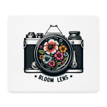 Motifs floraux rétro Flower Lens - Tapis de souris (format paysage) - blanc - Devant