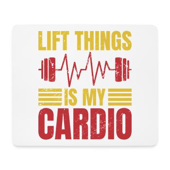 Motivation fitness Le bodybuilder Lift est mon cardio - Tapis de souris (format paysage) - blanc - Devant
