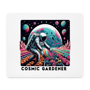 Cosmic Gärtner Astronaut im Blütenreich - Mousepad (Querformat) - Weiß - Vorne