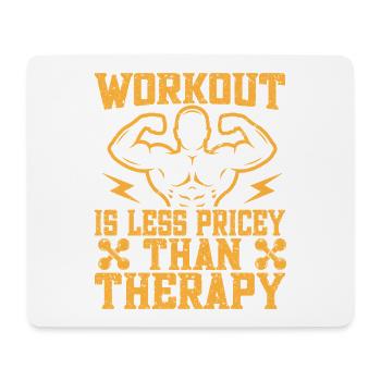 Fitness Motivation Bodybuilder Cheaper Than Therap - Mousepad (Querformat) - Weiß - Vorne