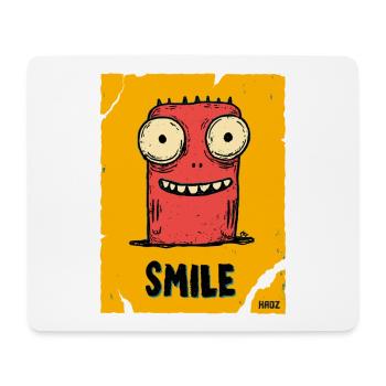 Lustiger Monster mit Smile - Mousepad (Querformat) - Weiß - Vorne
