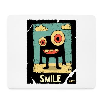 One-eyed monster in the sand - Mouse Pad (horizontal) - white - Front