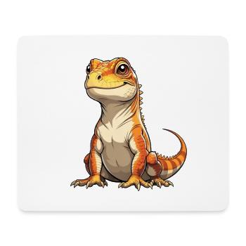 Orange dinosaur with a friendly look - Mouse Pad (horizontal) - white - Front