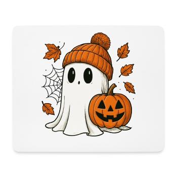 Halloween Geist mit Kürbis - Süßes Herbst Outfit - Mousepad (Querformat) - Weiß - Vorne