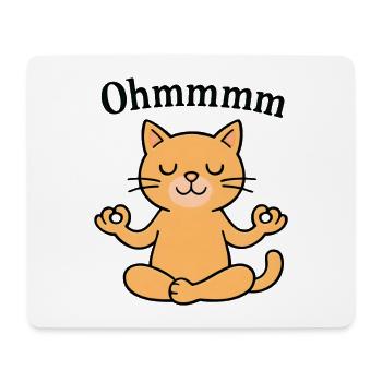 Ohmmmm Yoga Cat Relaxed Meditating Design - Mouse Pad (horizontal) - white - Front