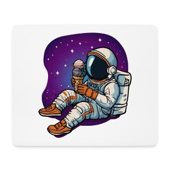 Astronaute spatial dégustant une glace - Tapis de souris (format paysage) - blanc - Devant