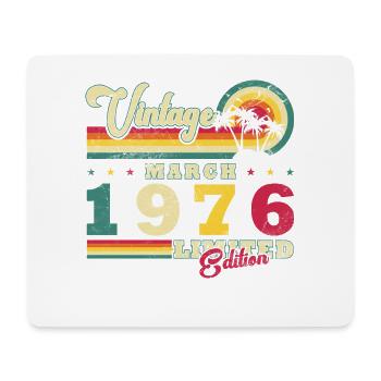 50th Birthday Gift March 1976 Vintage Retro - Mouse Pad (horizontal) - white - Front