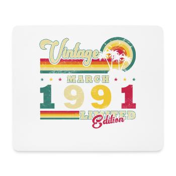 Cadeau pour le 35e anniversaire Mars 1991 Vintage Rétro - Tapis de souris (format paysage) - blanc - Devant