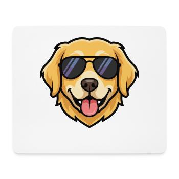 Cool Dog with Sunglasses Motif - Mouse Pad (horizontal) - white - Front