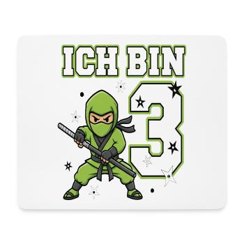 Ich bin 3 Ninja 3. Geburtstag Grüne Karate - Mousepad (Querformat) - Weiß - Vorne