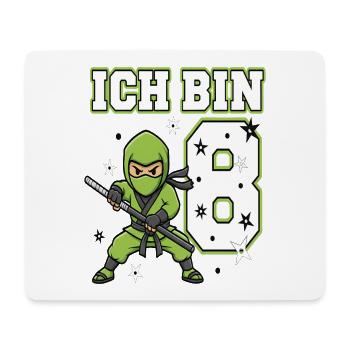 Ich bin 8 Ninja 8. Geburtstag Grüne Karate - Mousepad (Querformat) - Weiß - Vorne