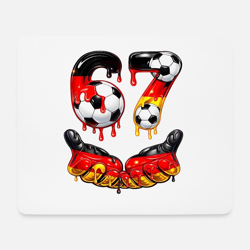 Funny Football Six Seven 67 Meme - Mousepad (Querformat) - Weiß