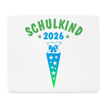 Schulkind 2026 Schultüte Sterne - blau grün - Mousepad (Querformat) - Weiß - Vorne