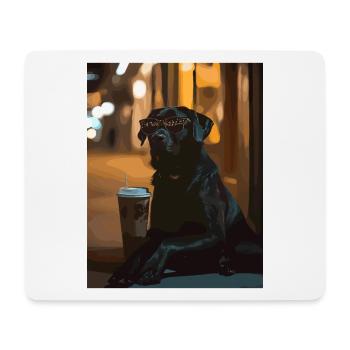 Night lounge dog with sunglasses - Mouse Pad (horizontal) - white - Front