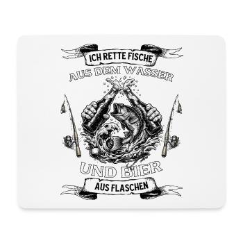 Pêcheur et Pêcheur de bière Pêcheur à cadeaux pour la fête des pères - Tapis de souris (format paysage) - blanc - Devant