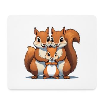 Squirrel Family Love Trio - Mouse Pad (horizontal) - white - Front