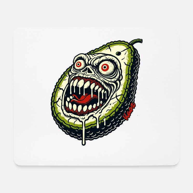 Avocat monstre effrayant - Tapis de souris (format paysage) - blanc