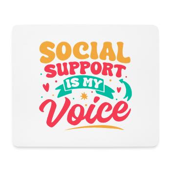 Citation d’assistant social : Le soutien est ma voix sociale - Tapis de souris (format paysage) - blanc - Devant