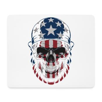 USA Totenkopf - Patriot Skull Design - Mouse Pad (horizontal) - white - Front