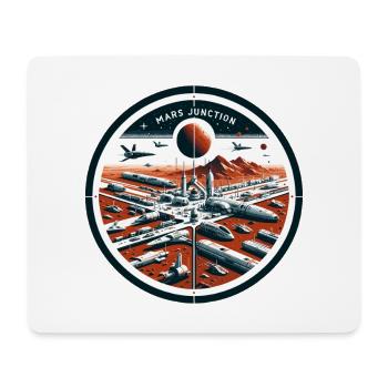 Patch du spatioport de Mars Junction - Tapis de souris (format paysage) - blanc - Devant