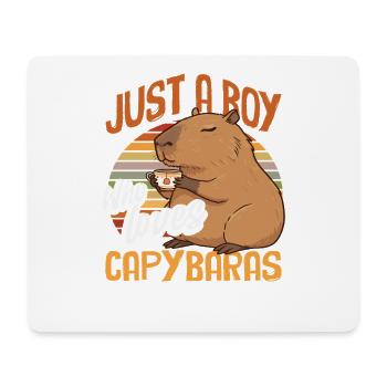 Just a Boy Who Loves Capybaras Cute Funny - Mouse Pad (horizontal) - white - Front