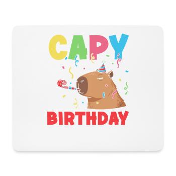 Capy Birthday Capybaras Cute Funny Animal - Mouse Pad (horizontal) - white - Front