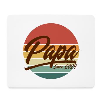 Papa seit 2024 Retro Sunset Est Jahr - Mousepad (Querformat) - Weiß - Vorne