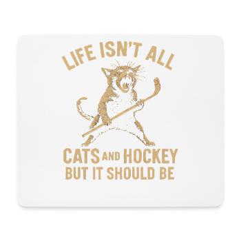 Hockey Katze Humor Eishockey Fan Geschenkidee - Mousepad (Querformat) - Weiß - Vorne